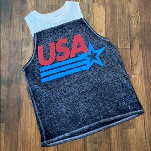 Mighty Fine USA Gray, Red, White & Blue Tank Top